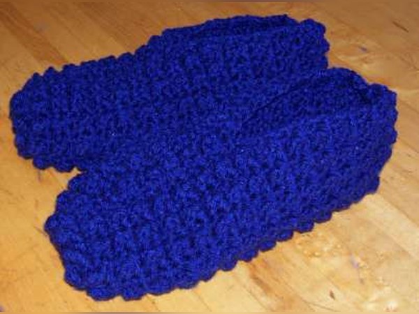 Crocheted Seed Stitch Slippers